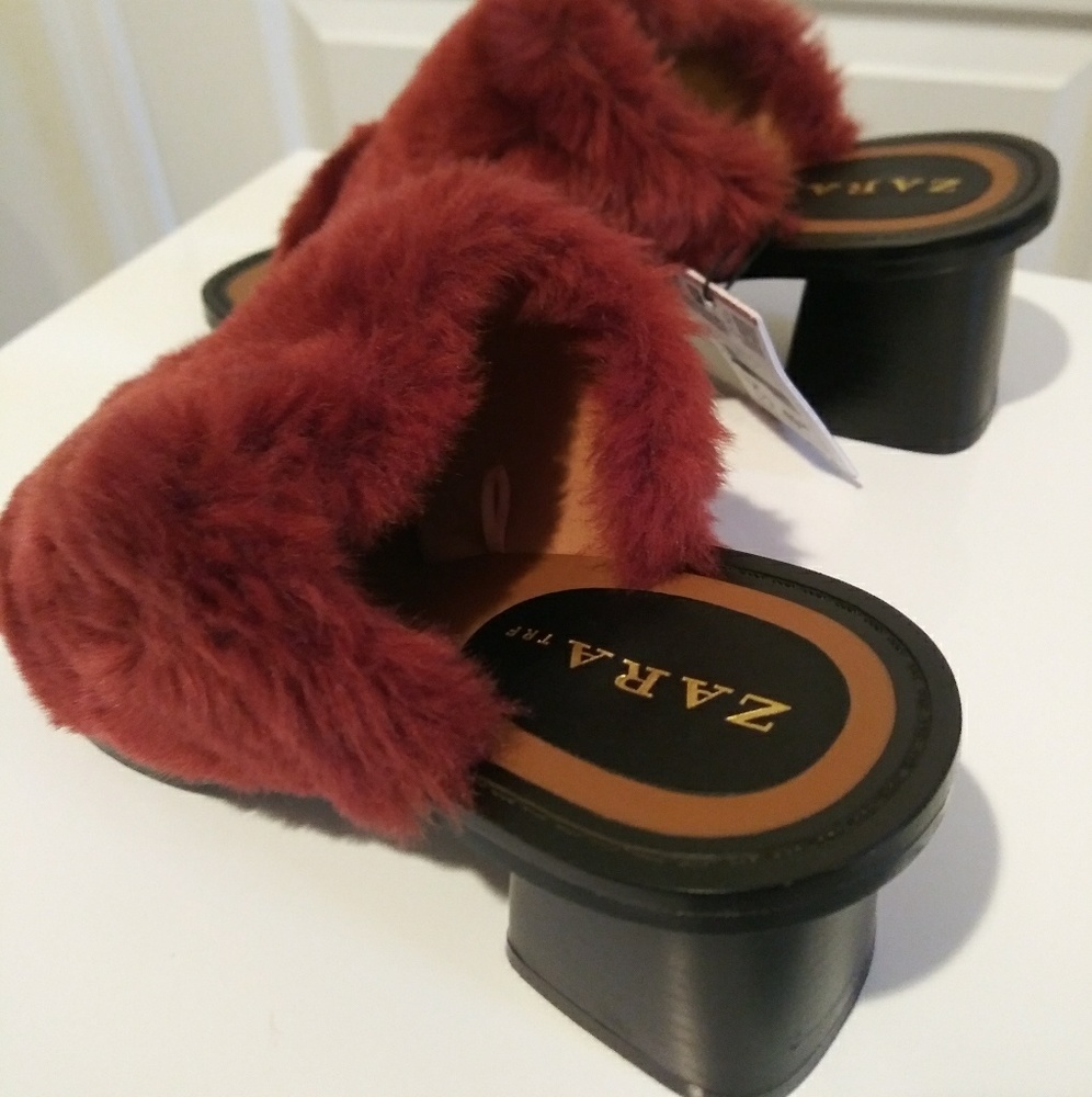 New! Zara Faux Fur Mules - Picture 5 of 7